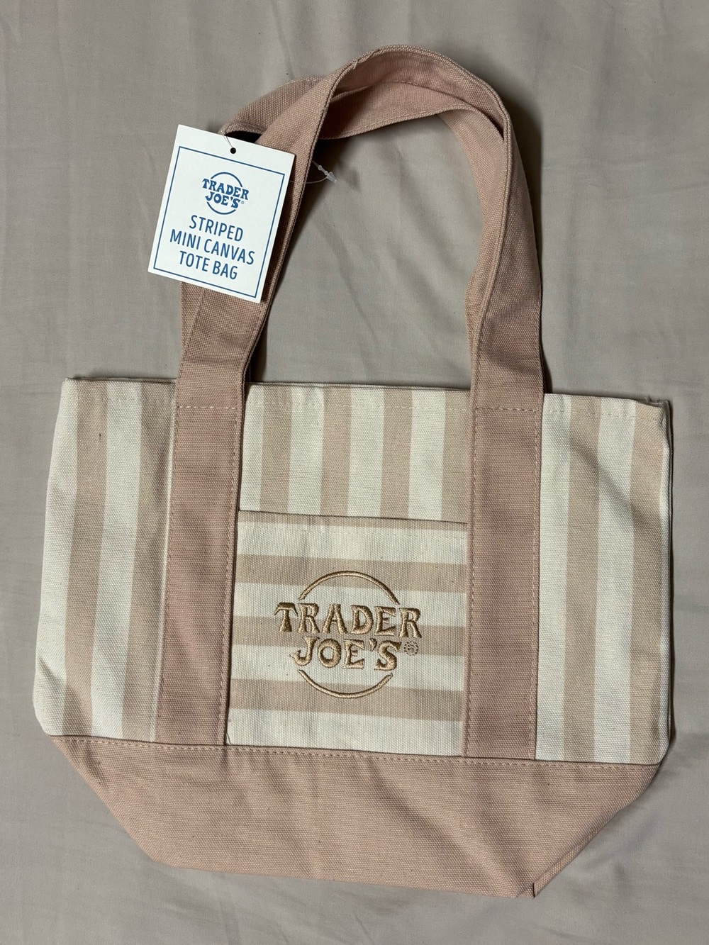 Trader Joe's Striped Mini Canvas Tote Bag (SET OF 4) - Picture 5 of 6